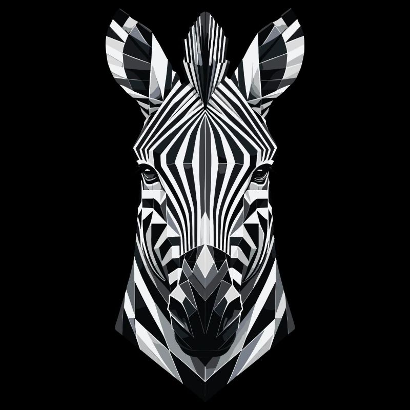 Abstract Geometric Zebra - Monochrome Design