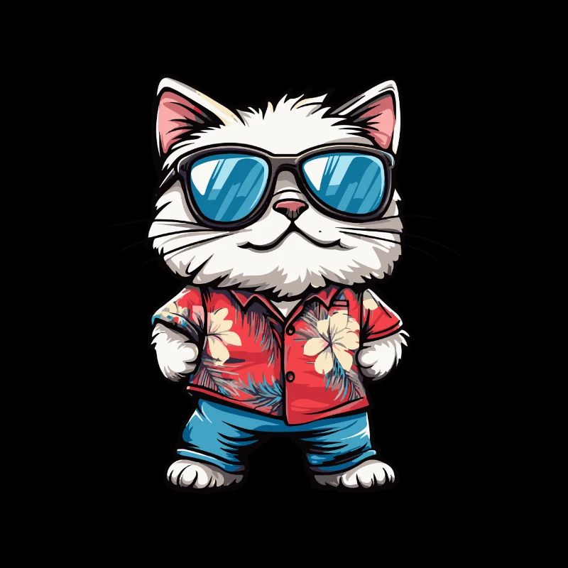 Katze Comic Cool Sommer