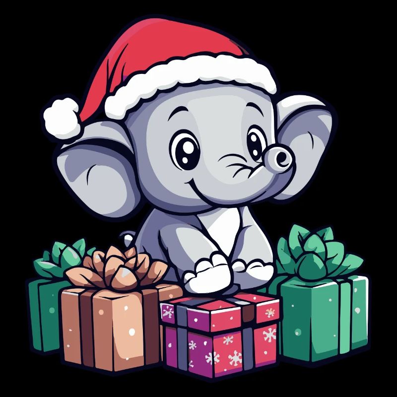 Elefant Weihnachten Comic Geschenke