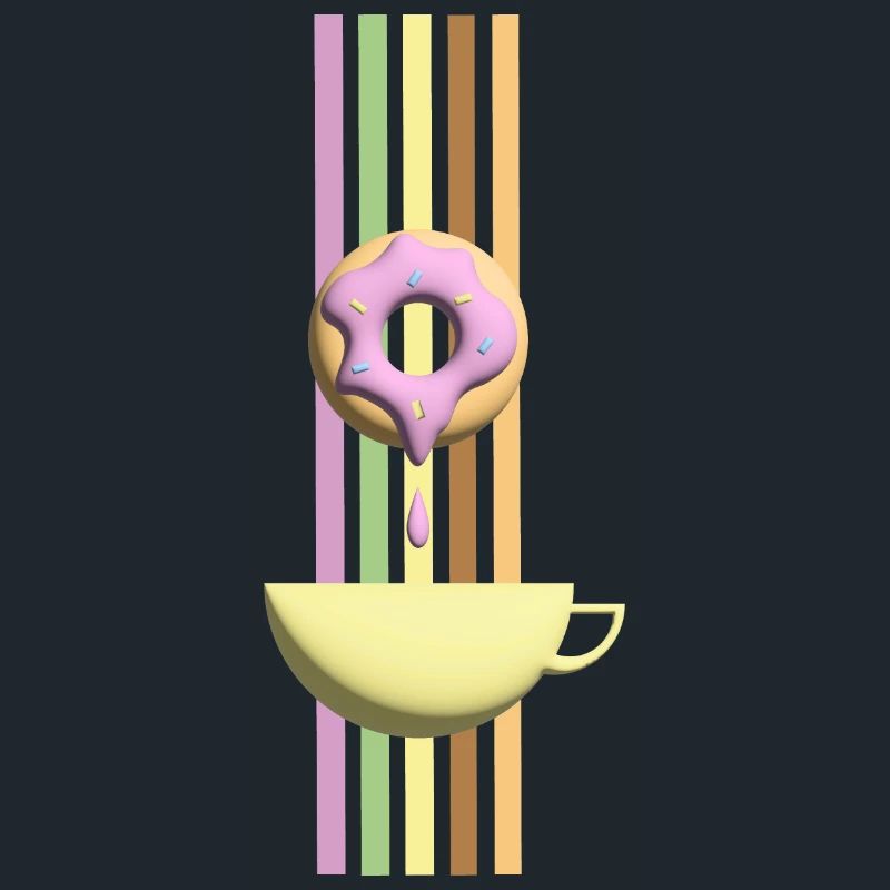 Einladung zum Kaffee oder Tee mit Rosa Donut.