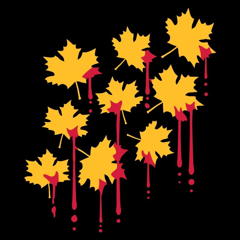 graffiti blood drops red maple leaf pattern tart