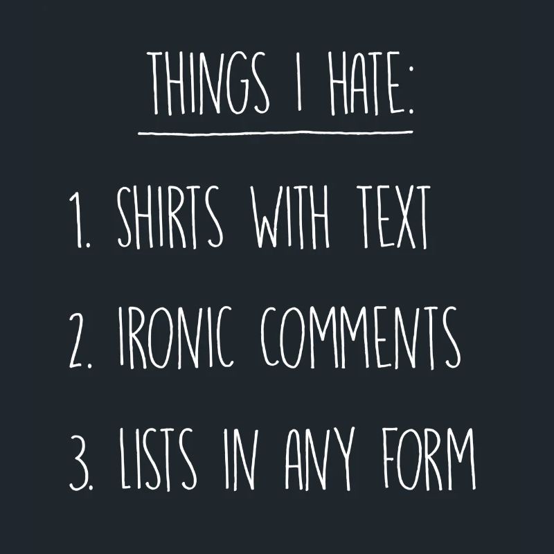 Things I hate