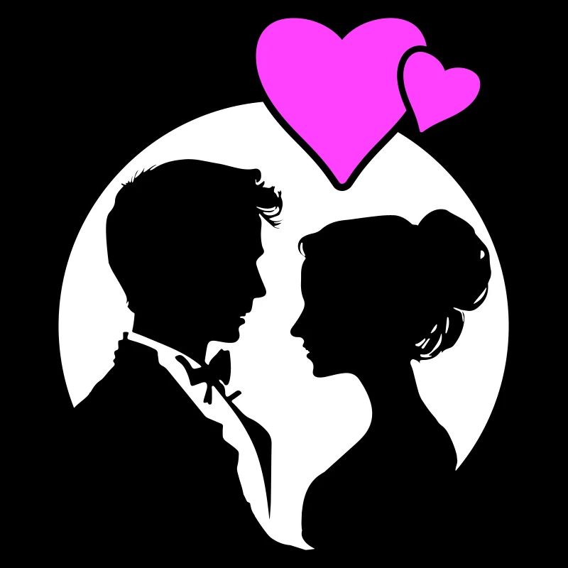 Ehepaar Hochzeit Silhouette