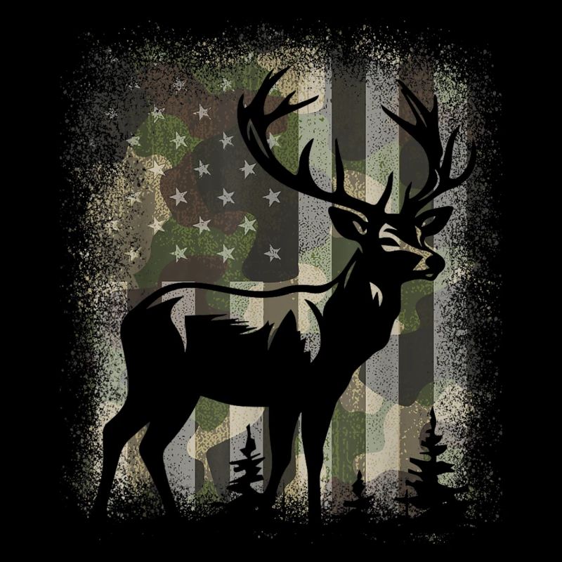 Camo US-Flagge Hirsch Elch Bock Camoflage Jagd