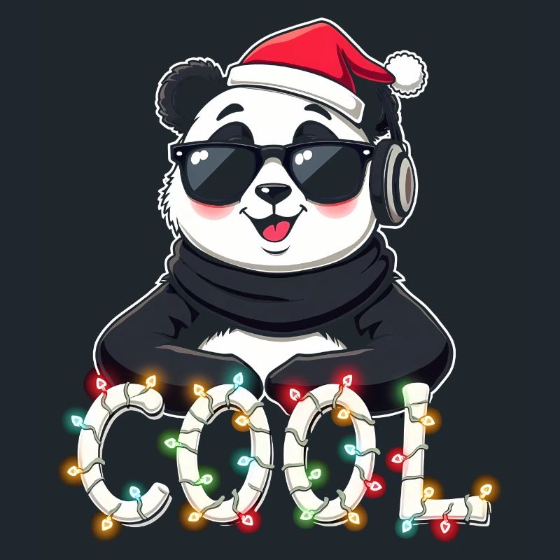 cool panda christmas
