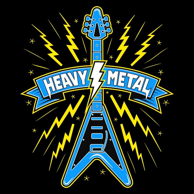Heavy Metal Banner mit E-Gitarre