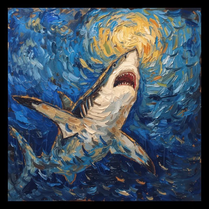 Shark, Shark, Fish, Van Gogh, Starry Night