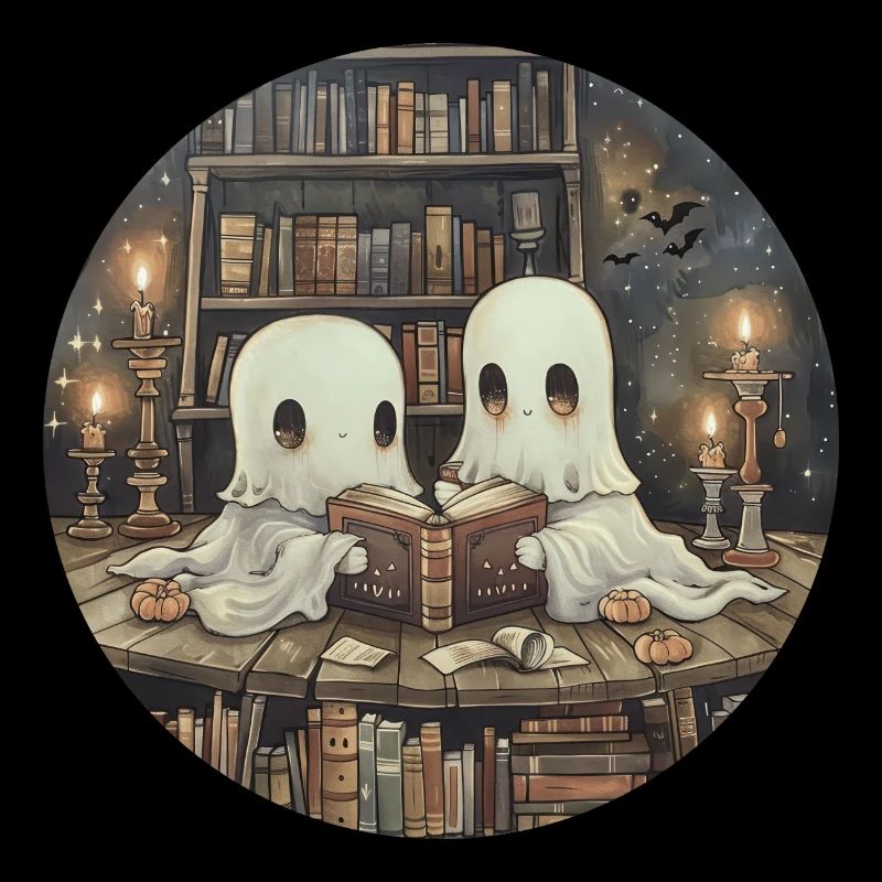 Ghost Reading Book Library