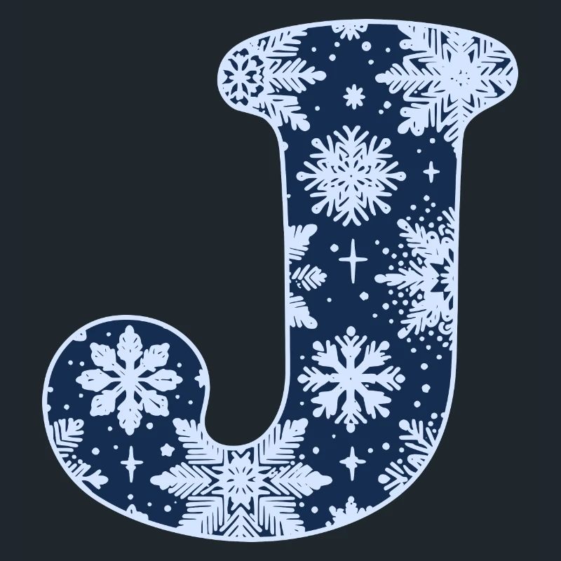 Buchstabe J Schneeflocken