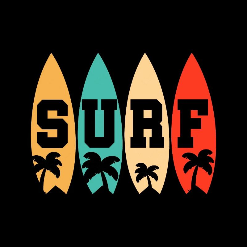 Retro Surfbrett Palmen Sonne Strand Geschenk