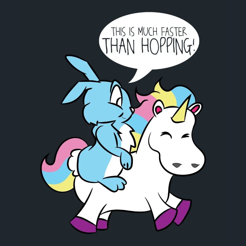 Faster than hopping rabbit unicorn gift