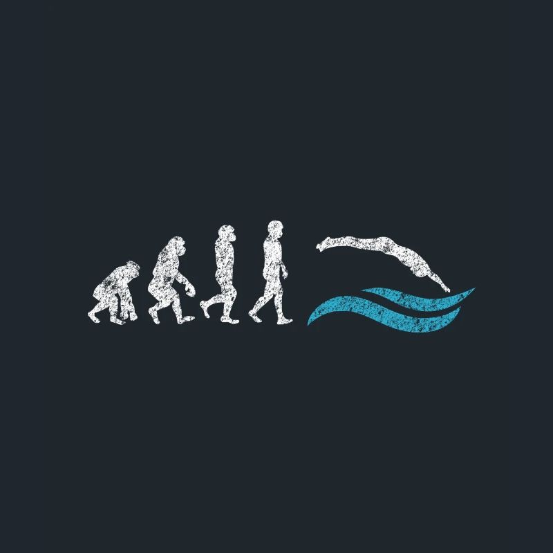 Schwimmer Evolution Affe Geschenk Sprung