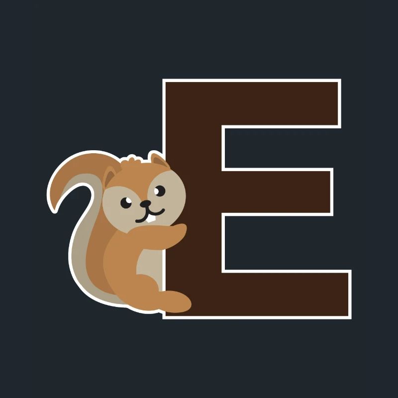 Ein E wie das Eichhörnchen das an dem E hängt
