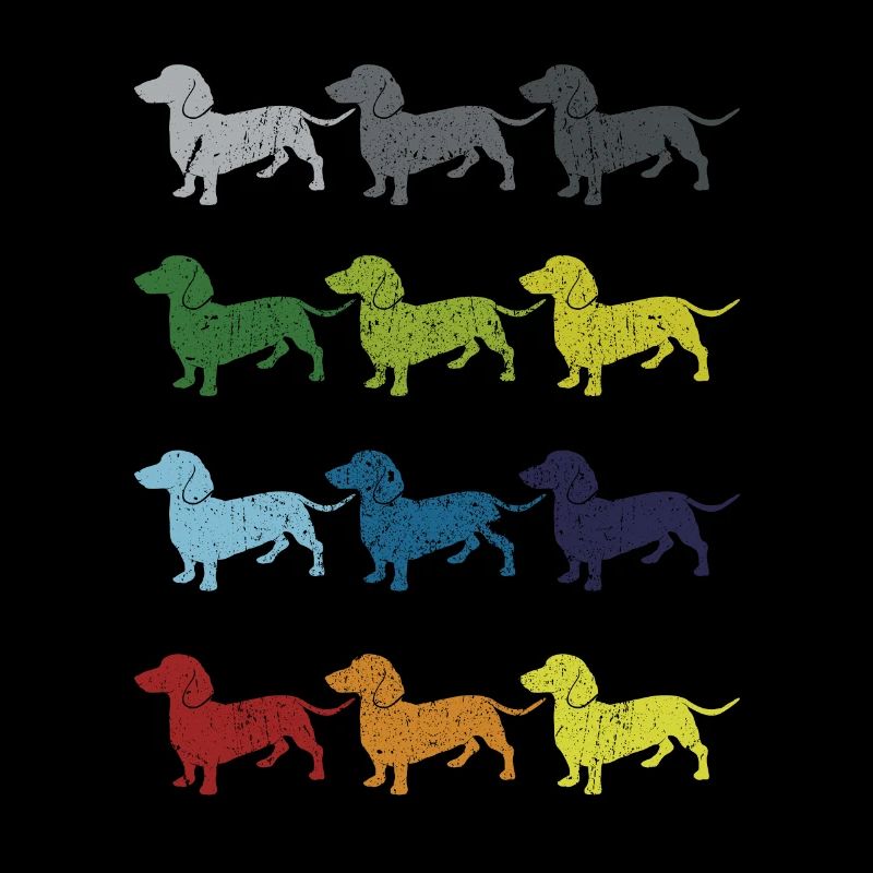 Neon Pop Art Retro Dachshund Dackel Hund Geschenk