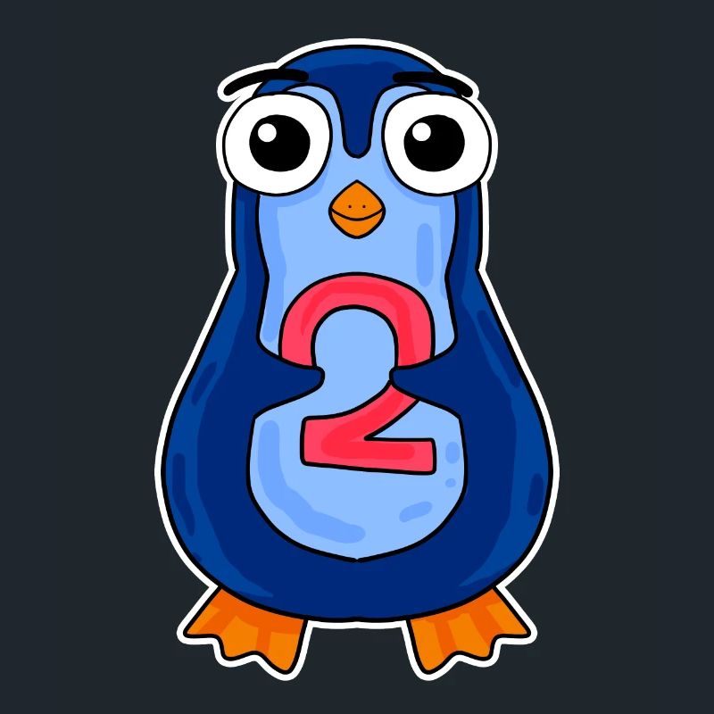 pingouin 2 ans - deux - numéro 2 - 2 année
