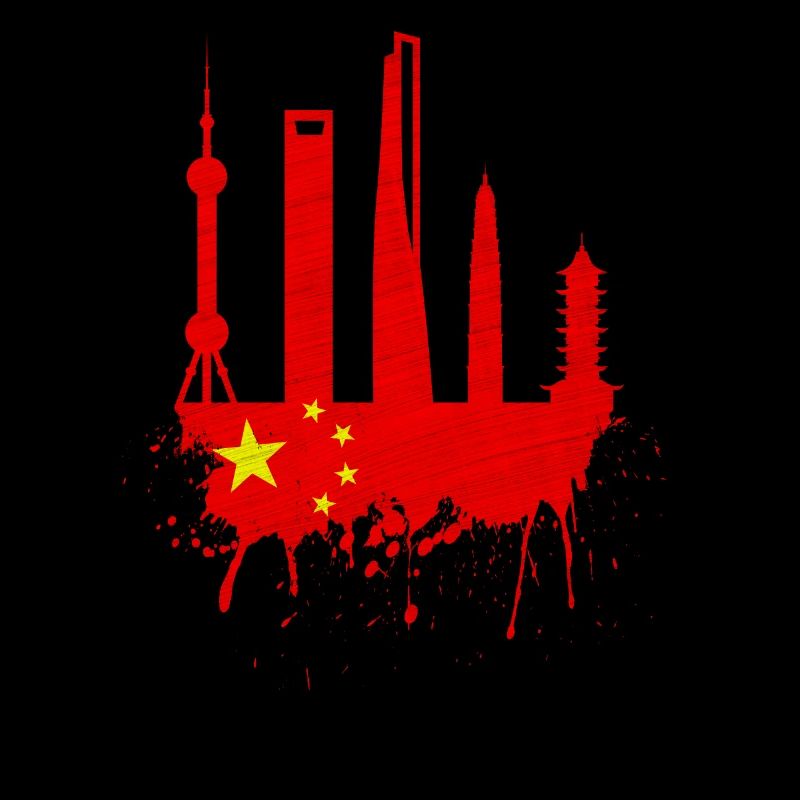 Shanghai Skyline drapeau chinois drapeau chinois