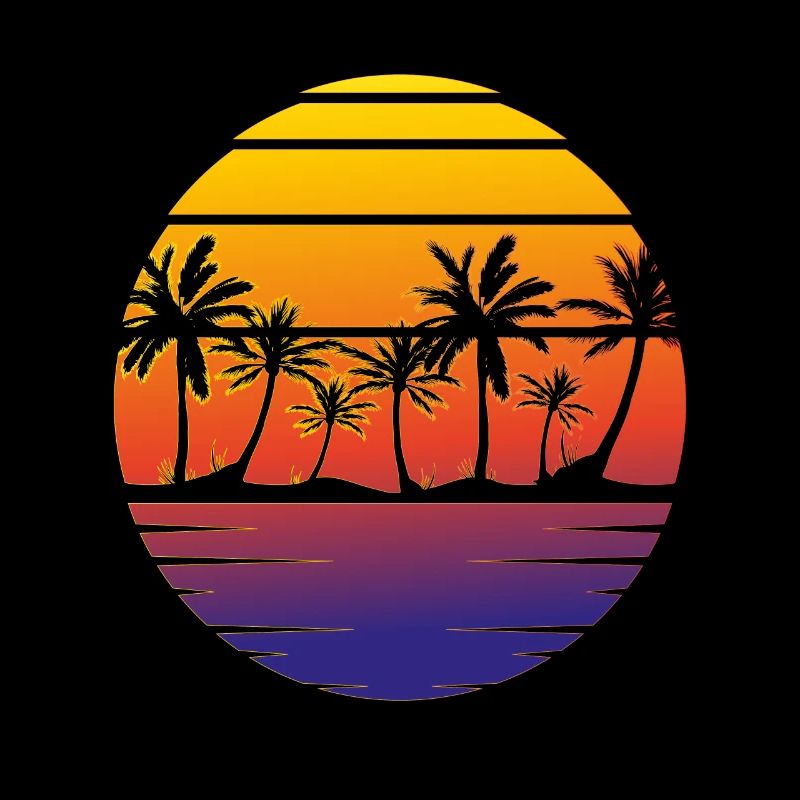 Summer beach palm trees