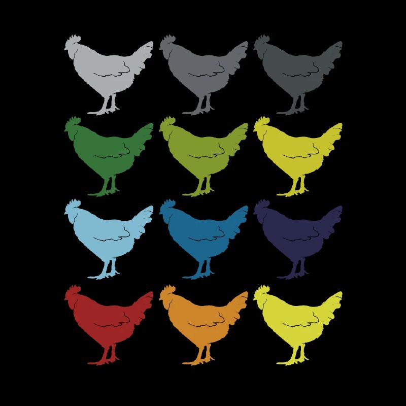 Neon Pop Art Retro Hühner Hahn Vogel Geschenkidee