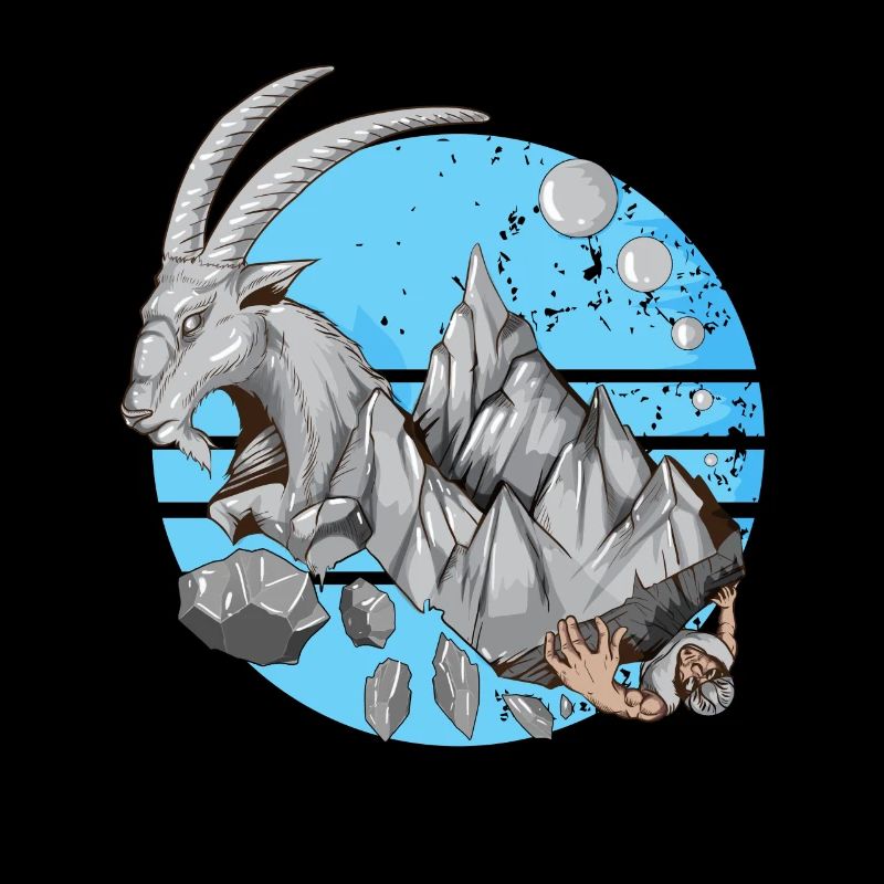 Steinbock Kletterer Berge Stein Tiere Spruch