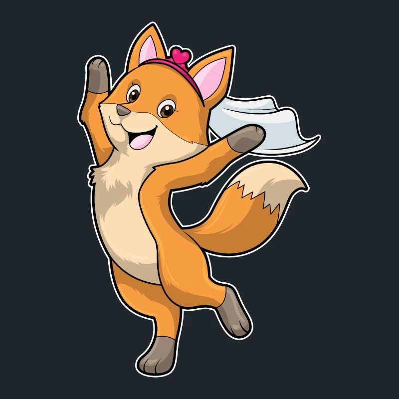 Fuchs als Braut mit Schleier & Herz