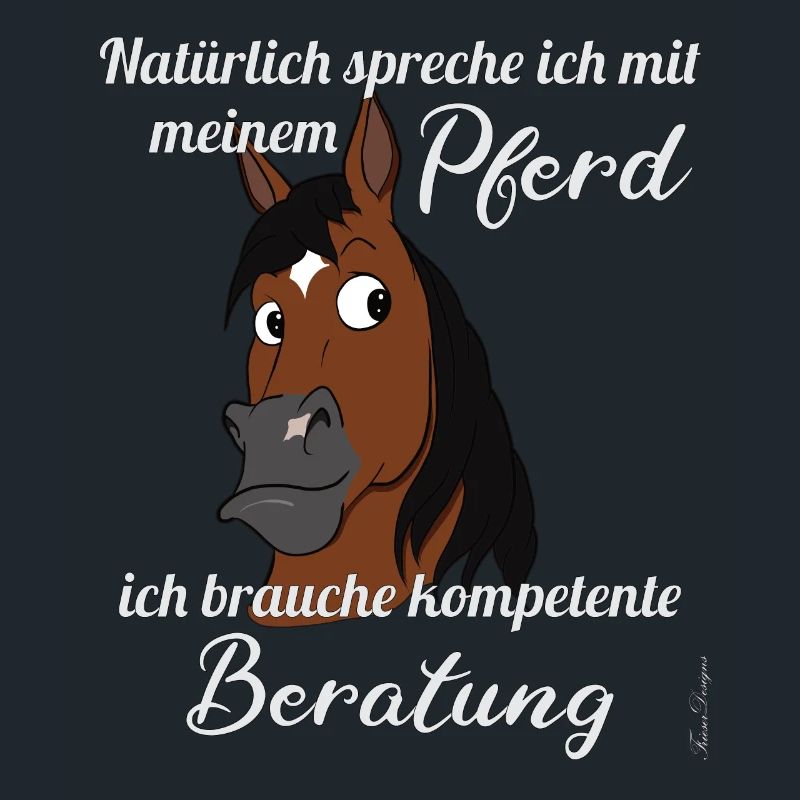Lustiger Pferde Spruch mit Comic Pony Kopf süßes