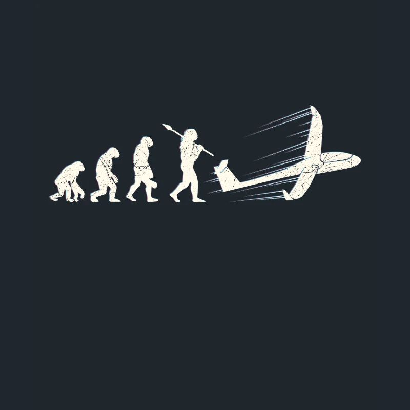 Segelflugzeug Pilot Evolution Affe Mensch