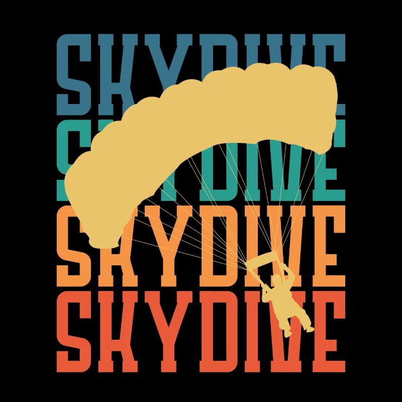 Skydive Parachute Parachutist Retro