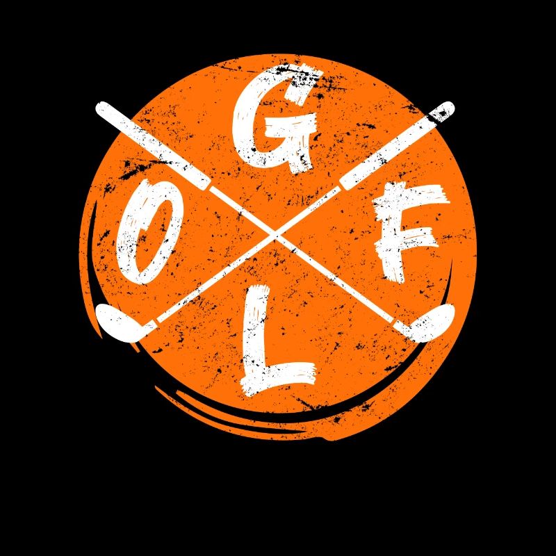 Cooles Golfspieler Logo Golfplatz Golfschläger
