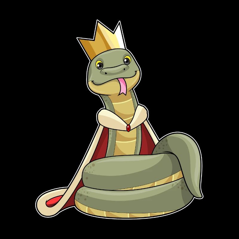 Snake as king with crown