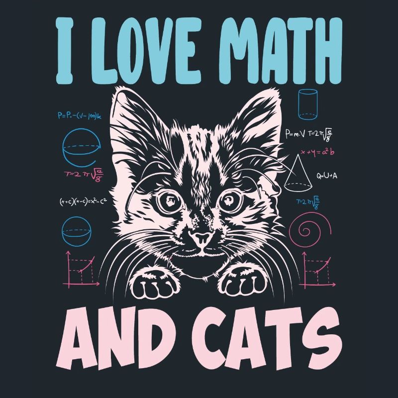 Math Kitty Katze Ich liebe Mathe und Katzen Mathe Lehrer