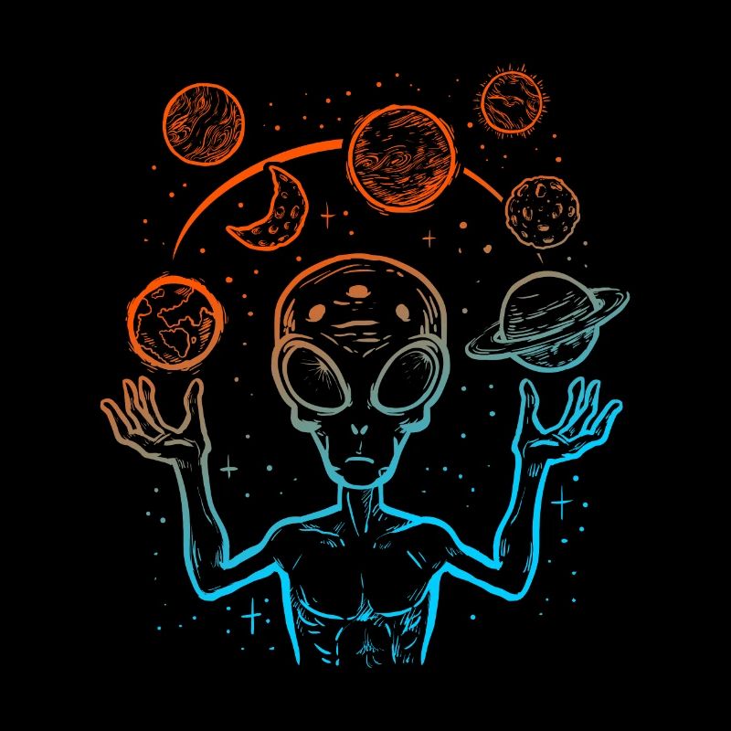 OVNI Alien Jonglant avec l’espace de la planète