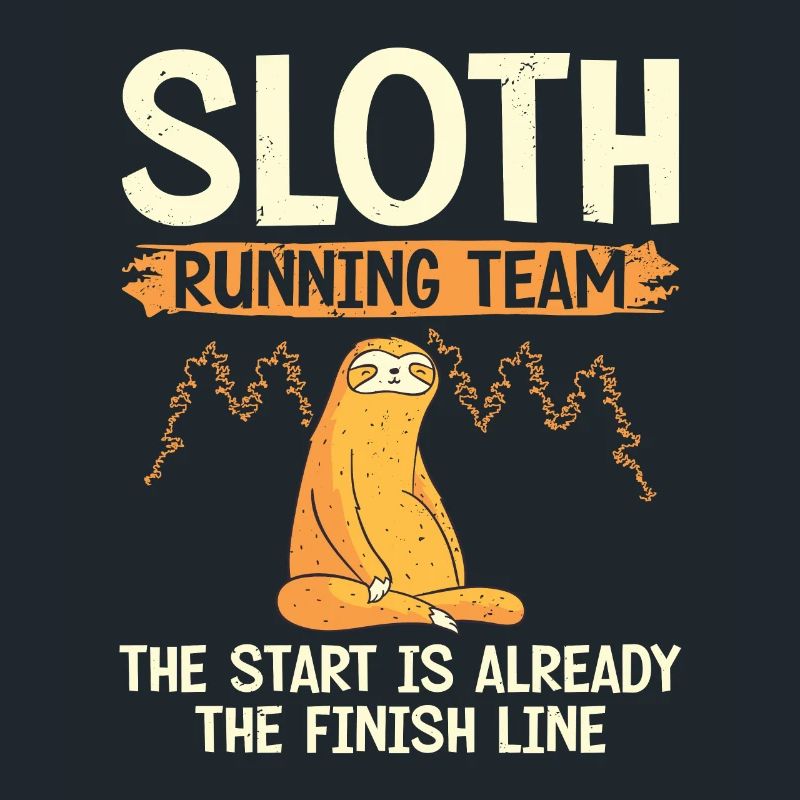 Sloth Running Team Runner Marathon Trail