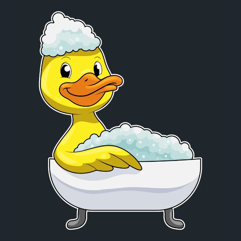 Bain de canard avec baignoire et mousse