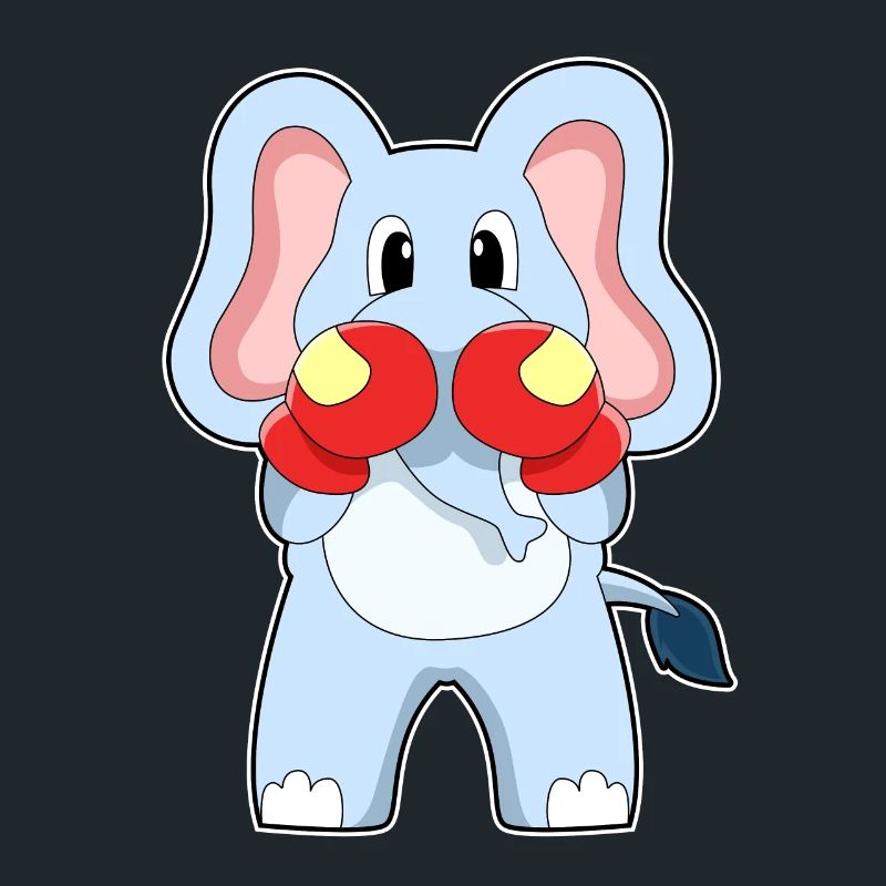 Boxe éléphant avec des gants de boxe