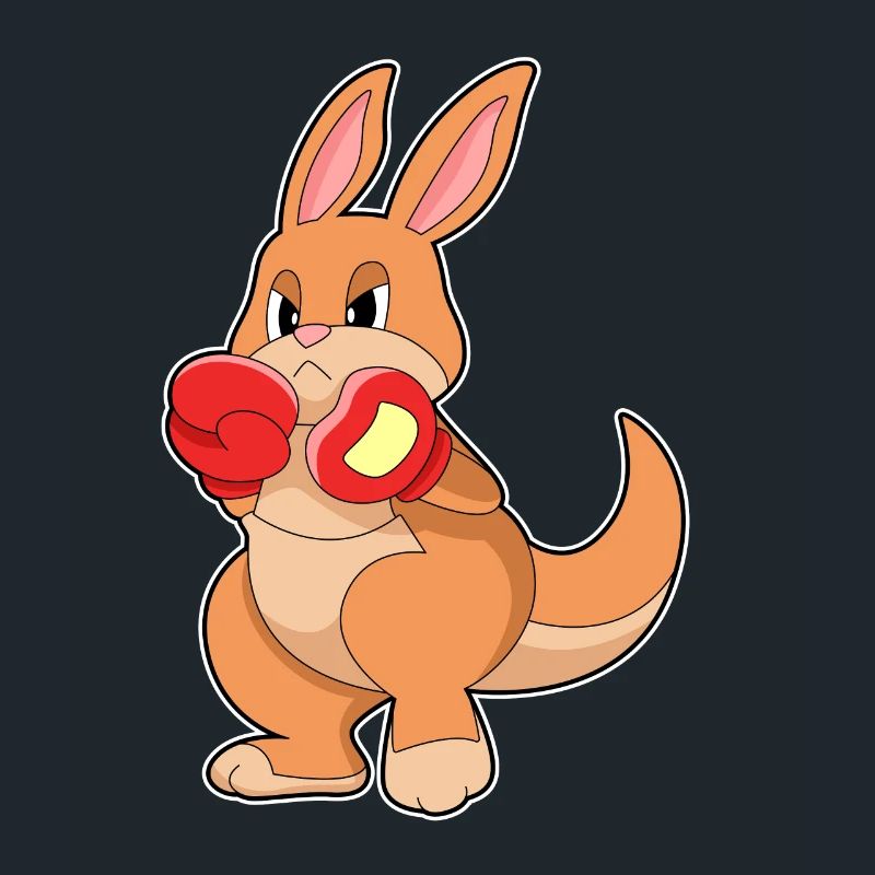 Boxe kangourou avec des gants de boxe