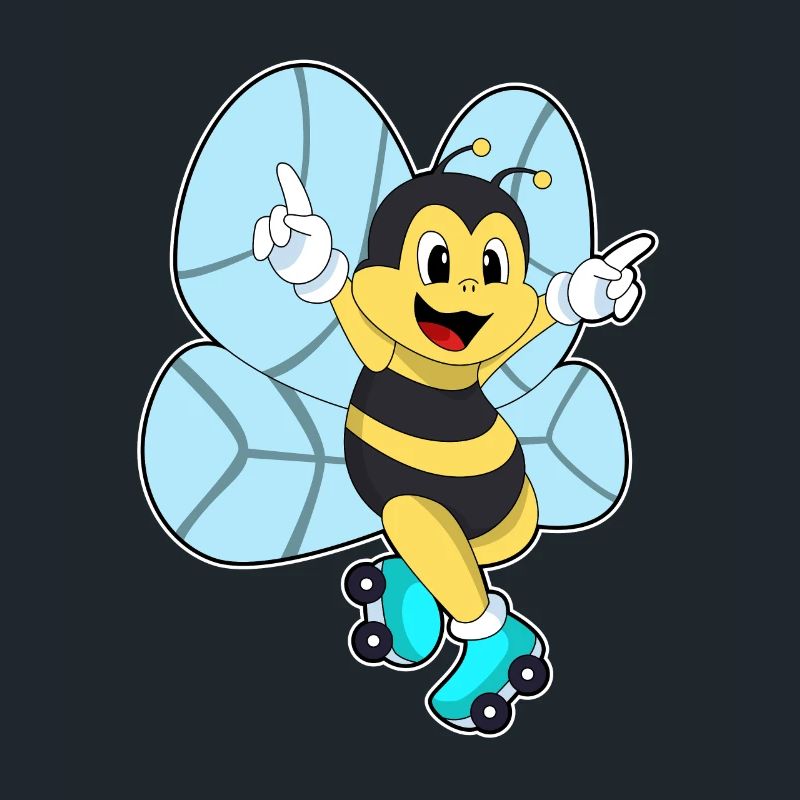 Bee with roller skates
