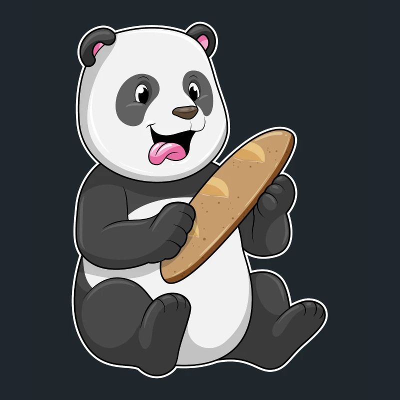 Panda as a baker with bread