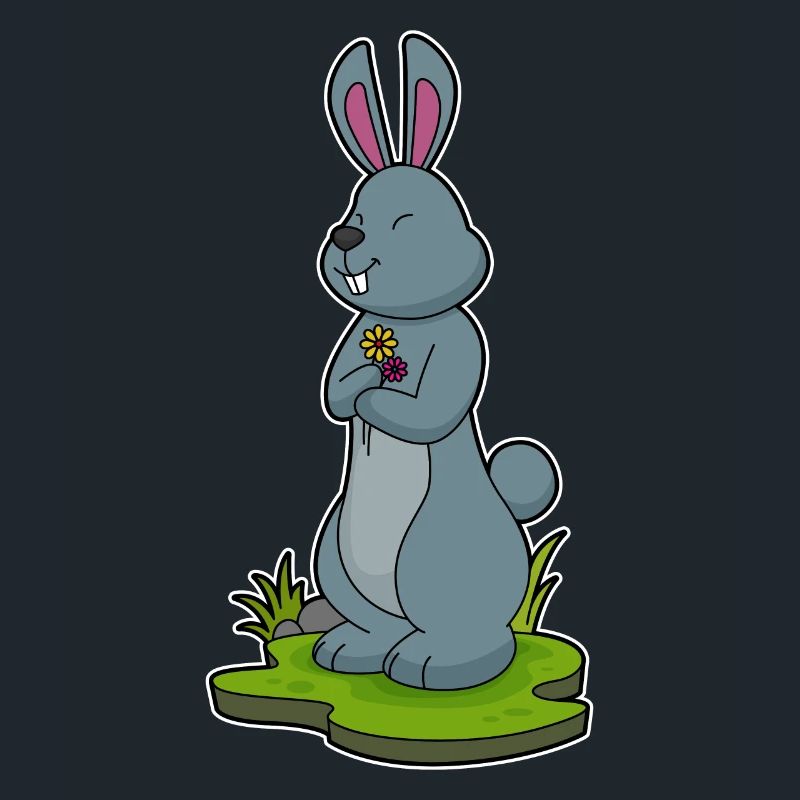 Rabbit with flowers