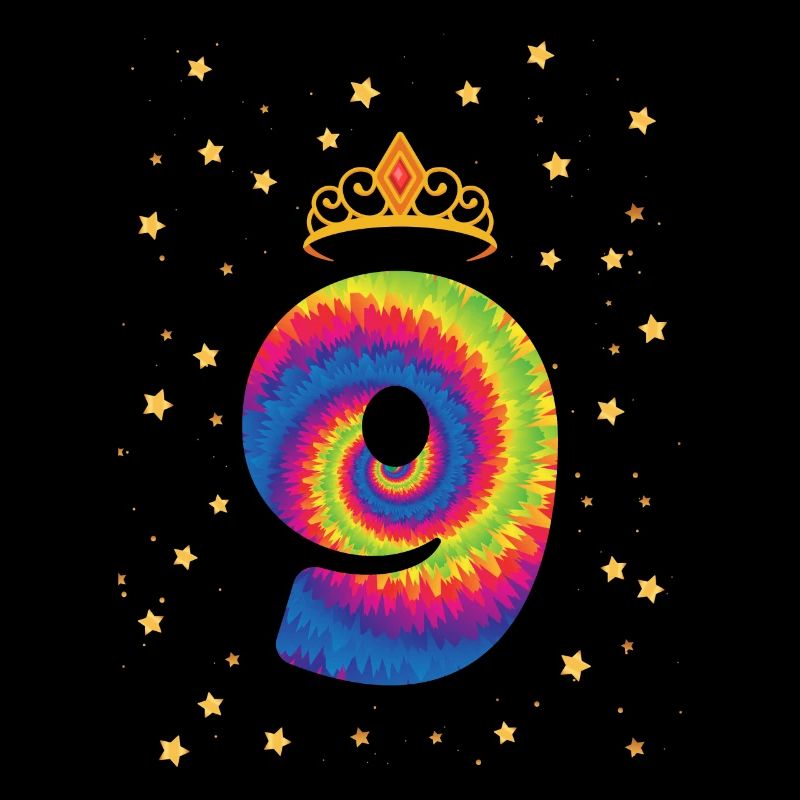 9ème anniversaire Krone | | d’anniversaire sur le thème de Tie Dye