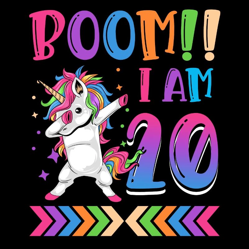 Boom!! Ich Bin 20, Buntes Lustiges Einhorn 20.
