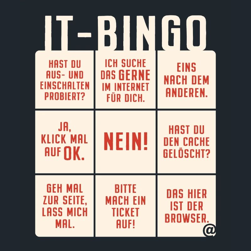 IT Support Bingo Service Desk IT Helpdesk Sysadmin