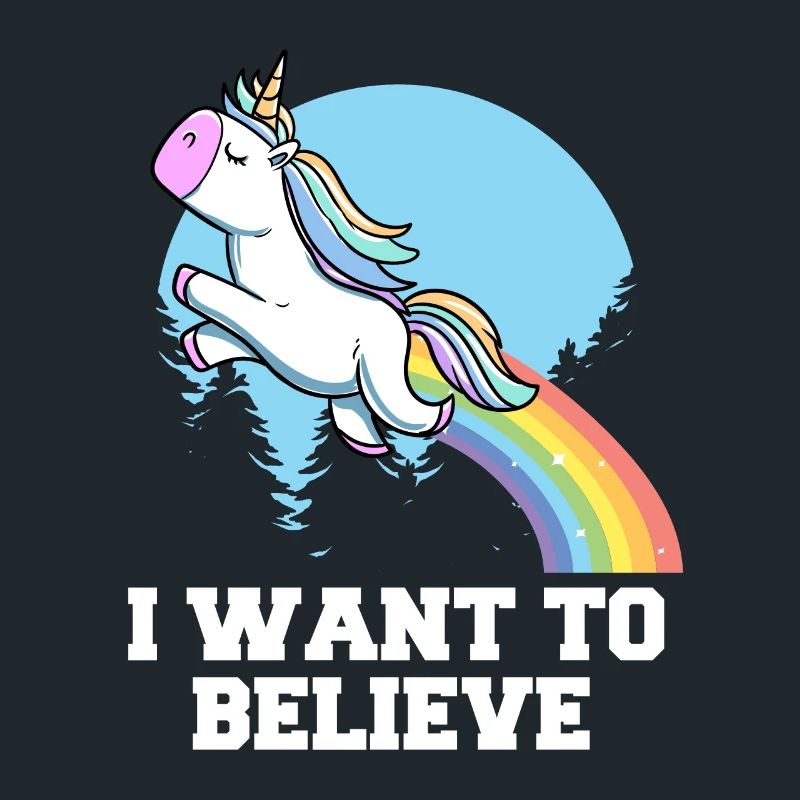Ich möchte süßes Einhorn mit Regenbogendesign glauben