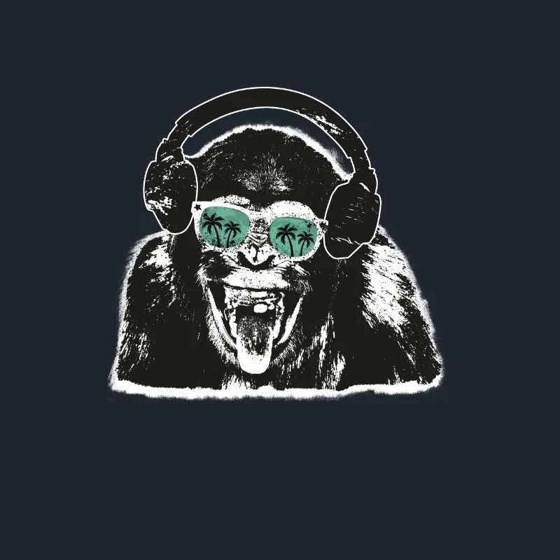 Monkey Headphone DJ Sunglasses Palm Reflection