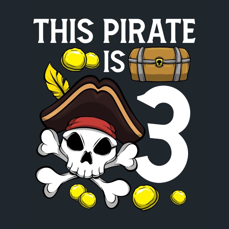 Skeleton This Pirate Is 3rd Pirate Birthday