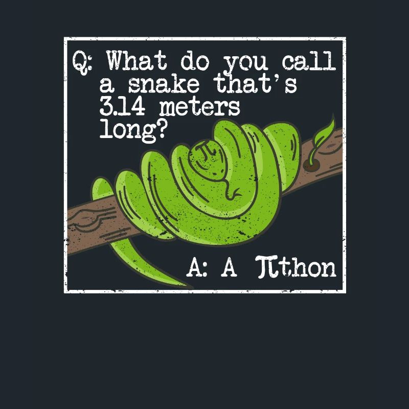 Python Schlange Pithon Pi Tag Symbol lustig Mathe