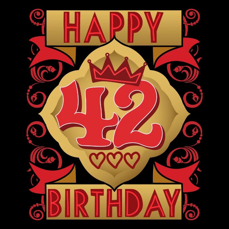 42e anniversaire 42 ans dicton, design vintage