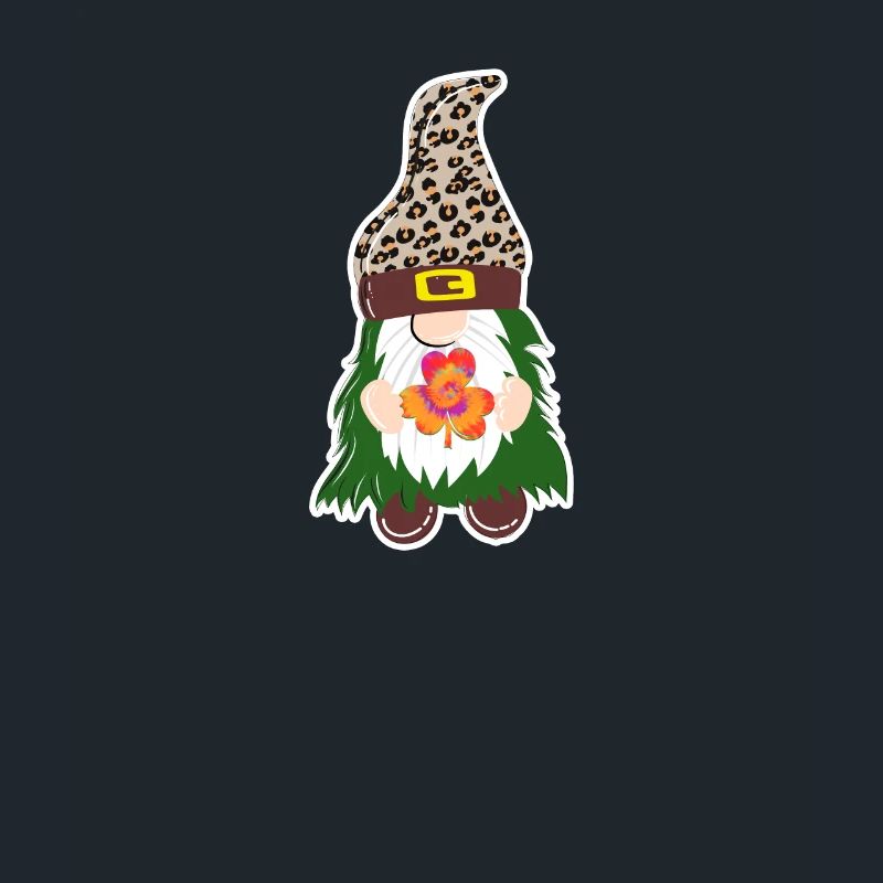 Gnome Tie Dye Clover Leaf St.