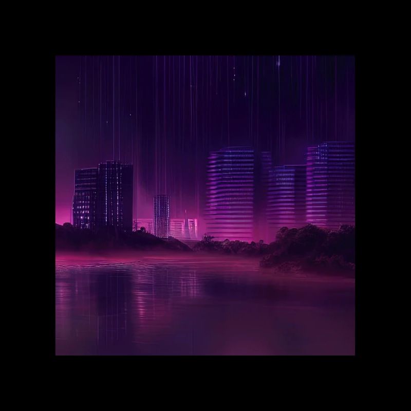Retrowave Synthwave 80s Future city Design