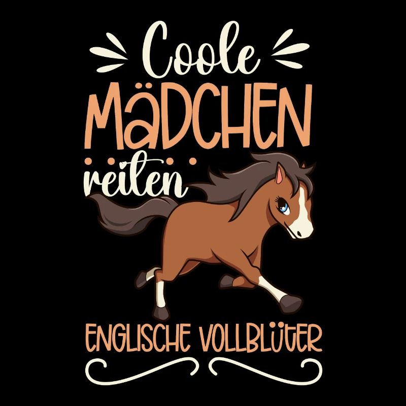 Coole Mädchen reiten Englisches Vollblut