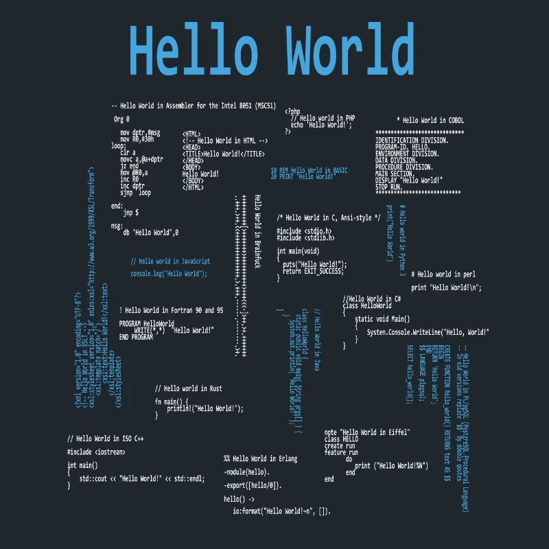 Hello World Programmiersprachen Programmierer Nerd